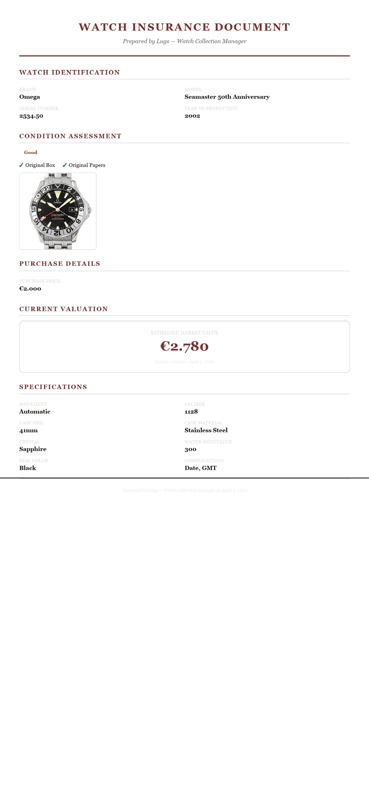 Insurance document export